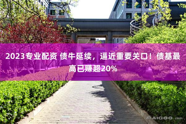2023专业配资 债牛延续，逼近重要关口！债基最高已赚超20%