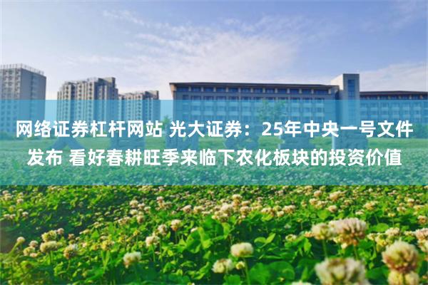 网络证券杠杆网站 光大证券：25年中央一号文件发布 看好春耕旺季来临下农化板块的投资价值