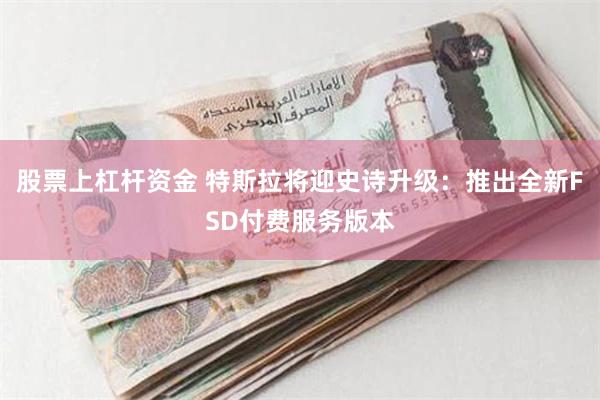 股票上杠杆资金 特斯拉将迎史诗升级：推出全新FSD付费服务版本