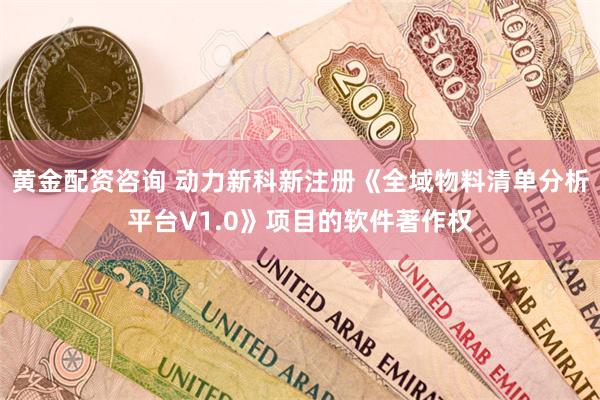 黄金配资咨询 动力新科新注册《全域物料清单分析平台V1.0》项目的软件著作权