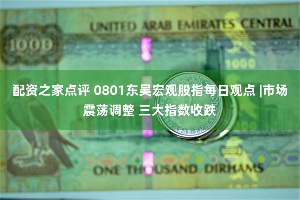 配资之家点评 0801东吴宏观股指每日观点 |市场震荡调整 三大指数收跌