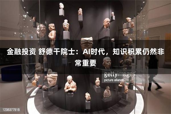 金融投资 舒德干院士：AI时代，知识积累仍然非常重要