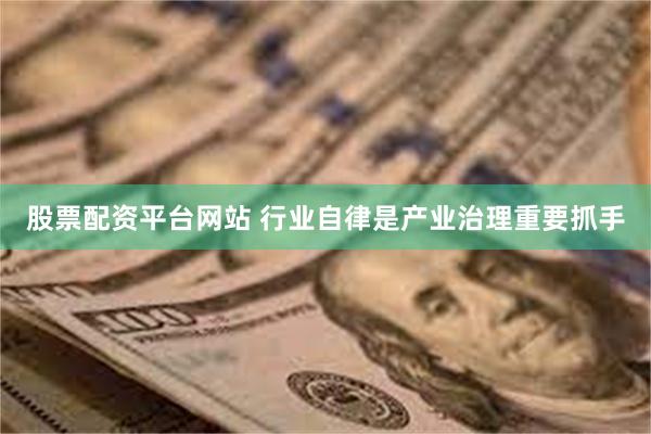 股票配资平台网站 行业自律是产业治理重要抓手